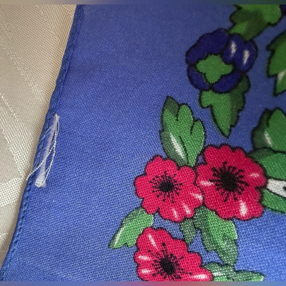 Lot of 5 Vintage Multicolor Floral Silk Striped Scarves Set Echo Flower Spring